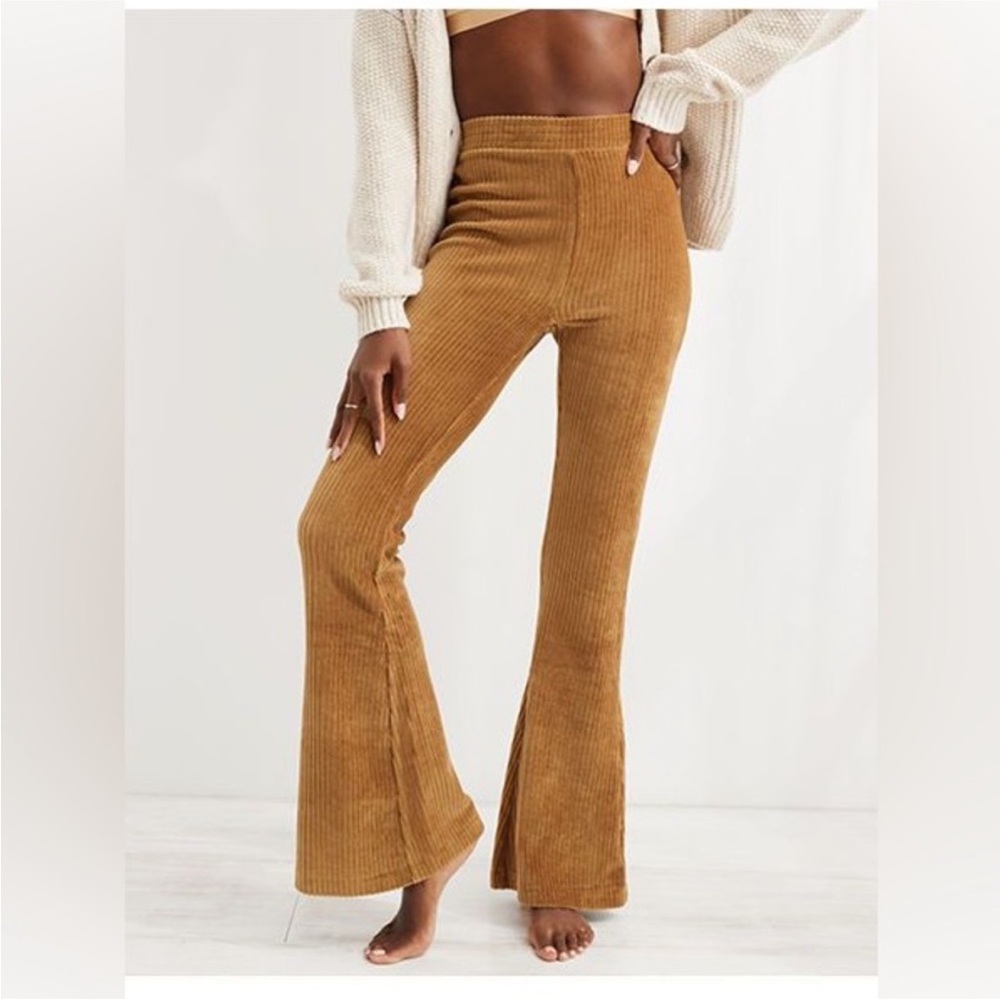 2 PAIRS- corded velour bell bottom pants